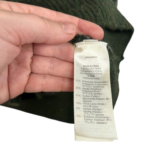 Cozy Academia Houndstooth Cardigan‎ Madewell Green Gray Sweater Size S - Picture 6 of 8